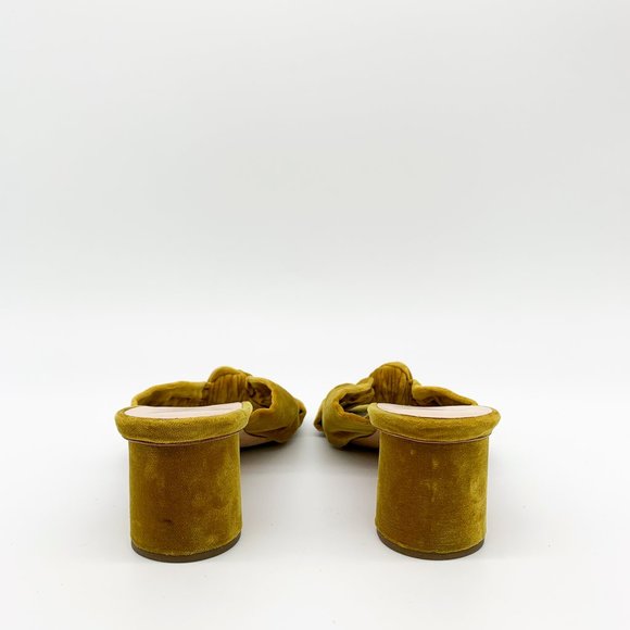 LOEFFLER RANDAL Celeste Mid Heel Knot Velvet Gold - Picture 6 of 8